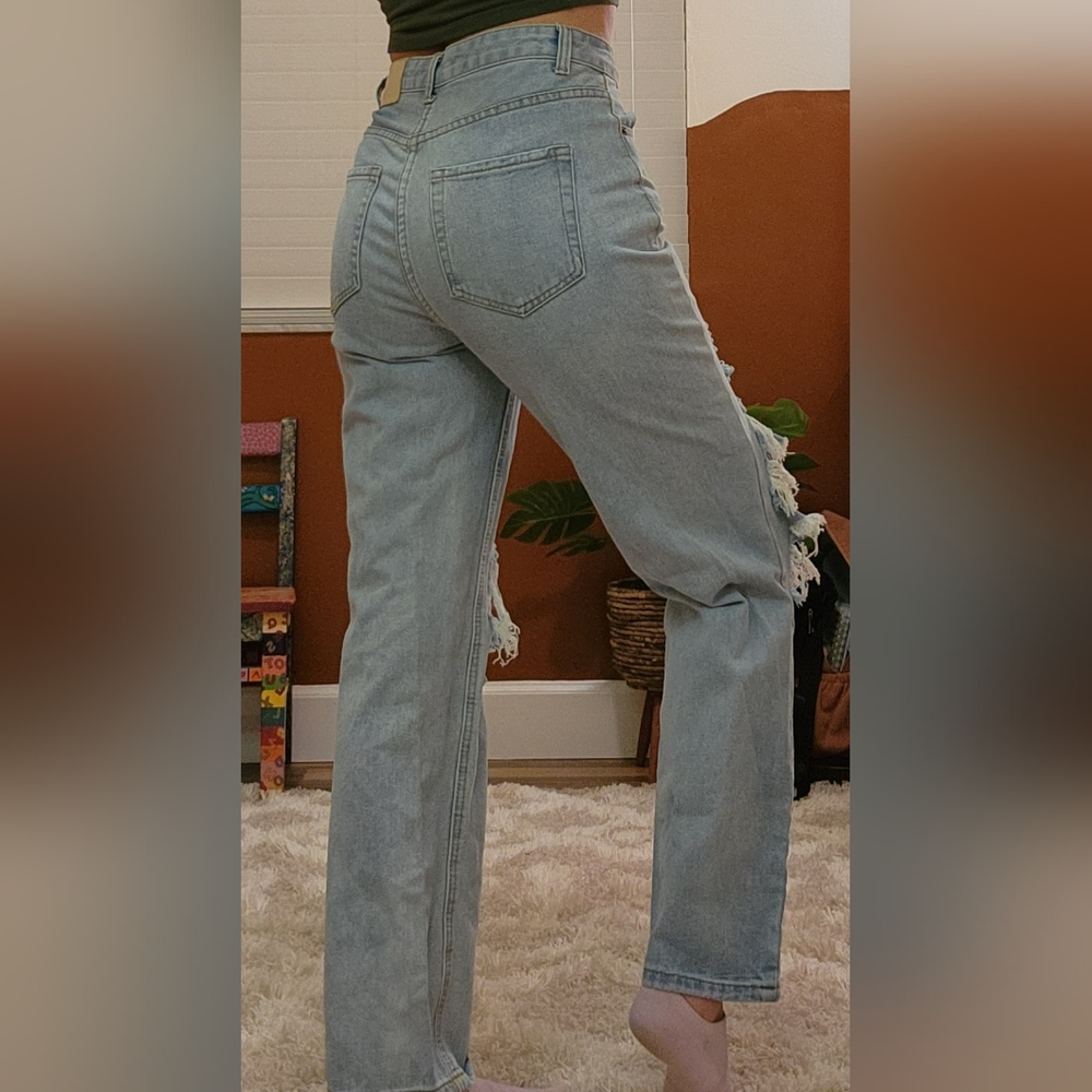 Distressed Blue Jeans - Picture 2 of 4